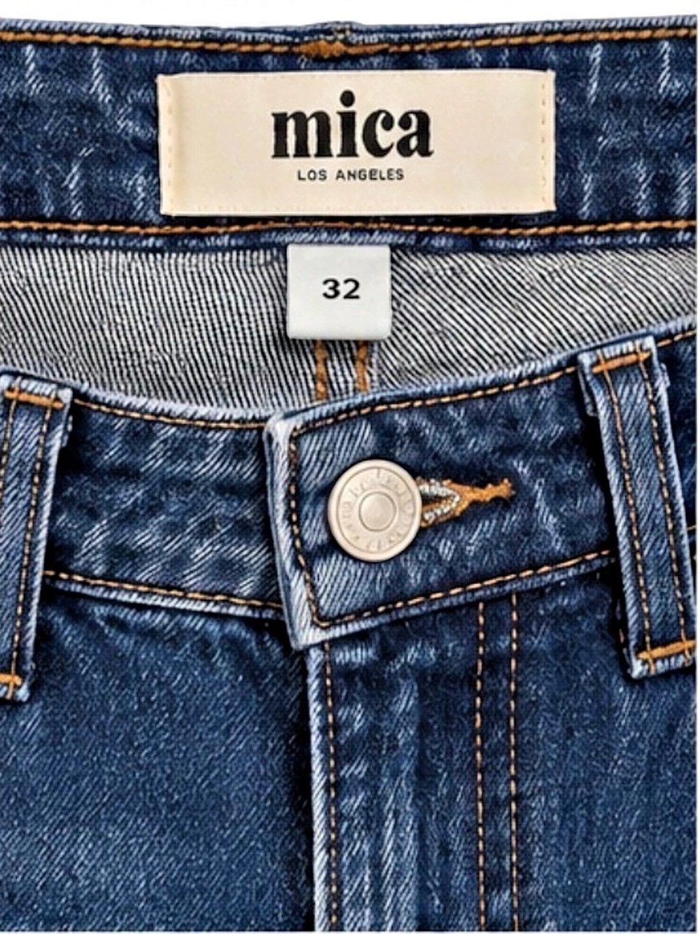 Mica Los Angeles High Rise Wide Leg Jeans 32 Dark Wash Stretch Denim - Picture 3 of 7
